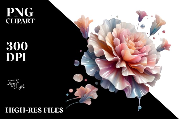 Colorful Carnation Splash | Sublimation | Clipart