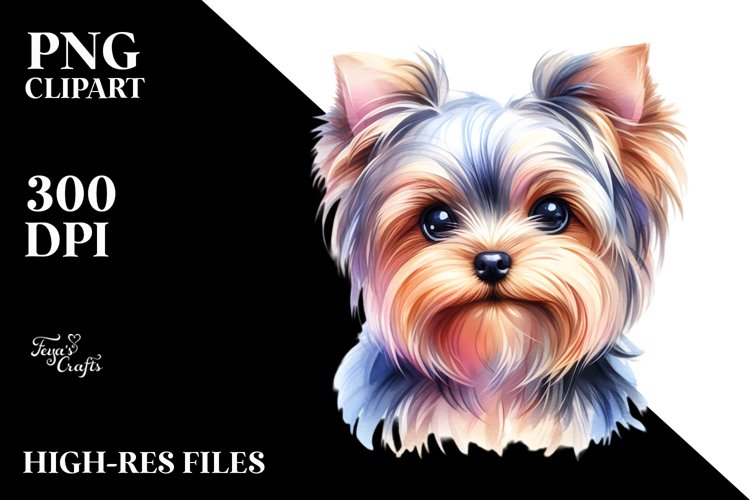 Pastel Yorkshire Terrier Canvas Edge