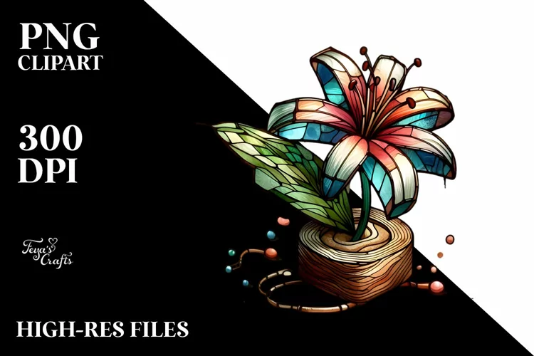 Stained Lily with Candy-like Material, Abstract