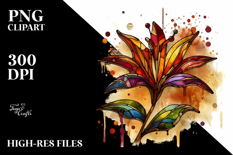 Stained Lily with Candy-like Material, Abstract