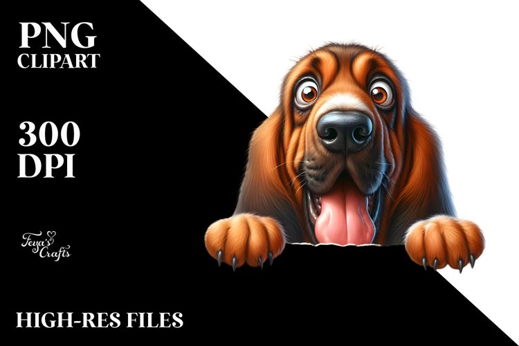 Colorful Funny Bloodhound | Sublimation | Clipart