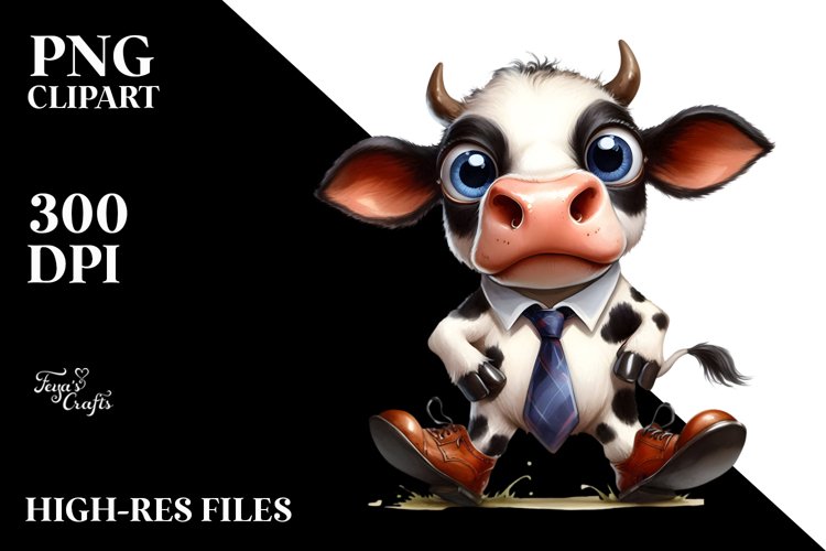 Funny Cow Large Shoes | Sublimation | Clipart. example image 1