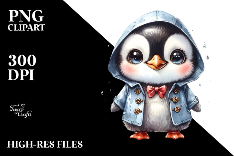 Expressive Baby Penguin Standing Up | Clipart