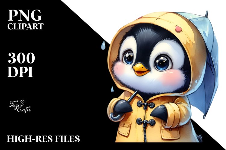 Expressive Baby Penguin Standing Up | Clipart