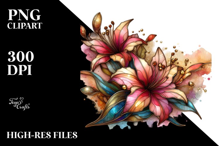 Abstract Wooden Small Stained Azalea Clipart