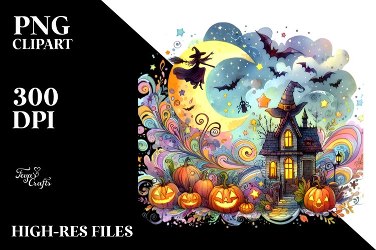 Simple Halloween Scenery in the Style of