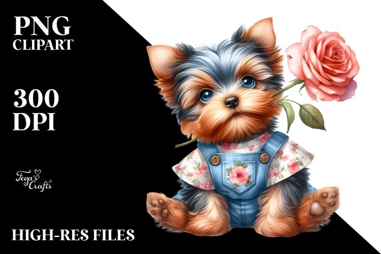 Baby Yorkshire Terrier White Background Clipart