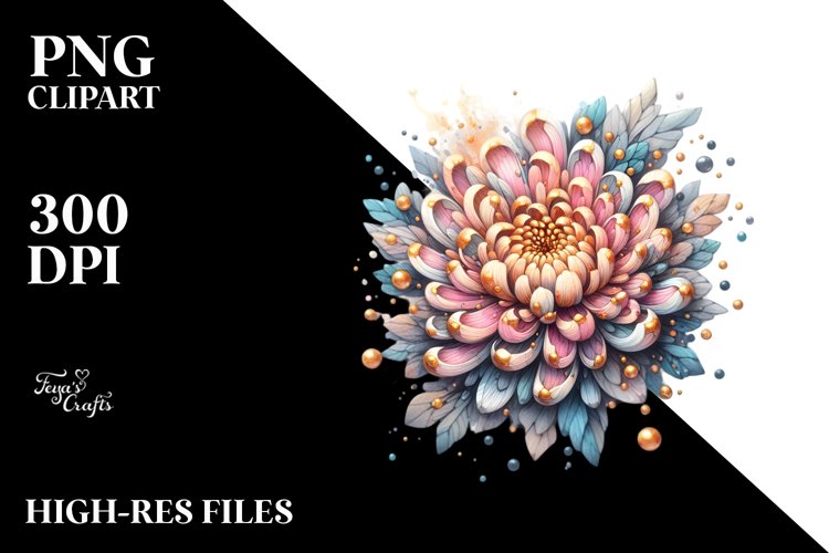 Wooden Stained Chrysanthemum | Clipart