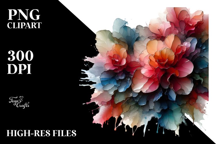 Abstract Glossy Begonia Sublimation Clipart