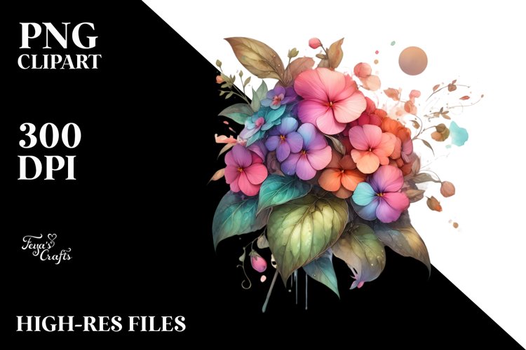 Wooden Stained Impatiens | Clipart