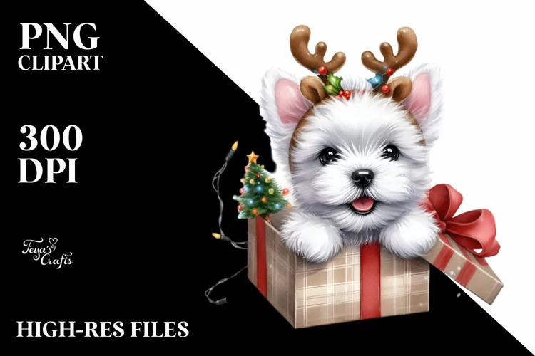 Expressive Baby West Highland White Terrier PNG