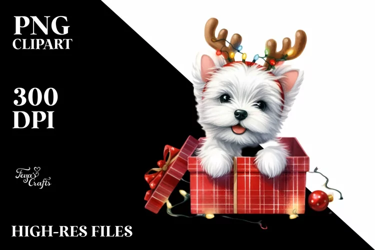 Expressive Baby West Highland White Terrier PNG