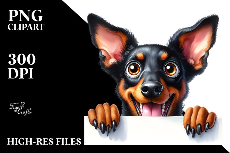Crazy Looking Doberman Pinscher | Sublimation | Clipart