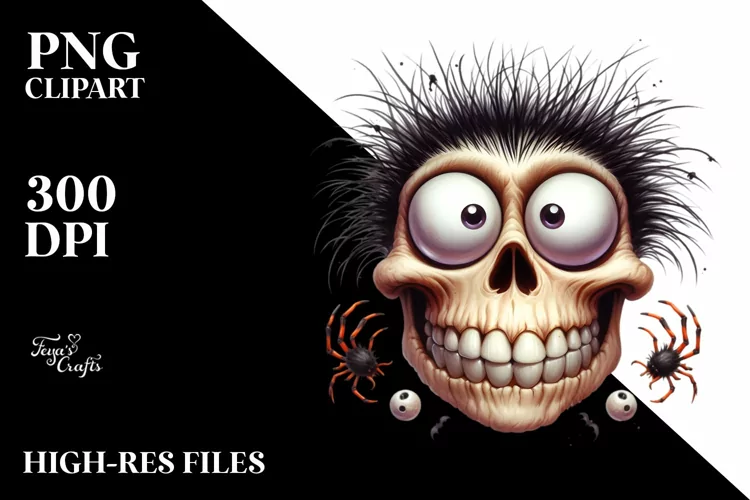 Funny Wimsical Halloween Skull|Summer Sticker Flower