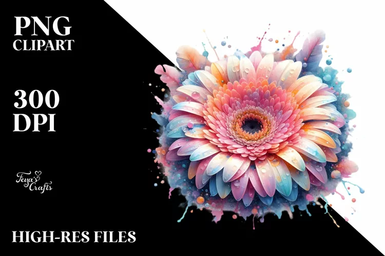 Detailed Glossy Gerbera Transparent PNG