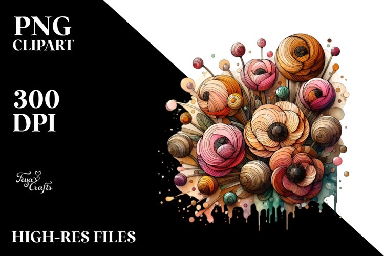 Stained Ranunculus Abstract example image 1