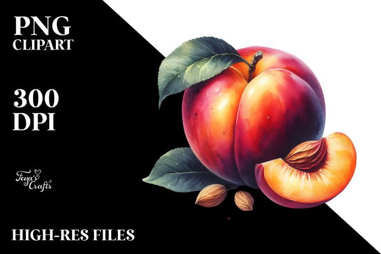 Nectarine Sublimation Clipart