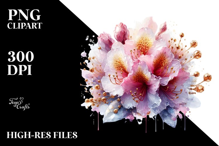 Shiny Rhododendron Abstract Clipart