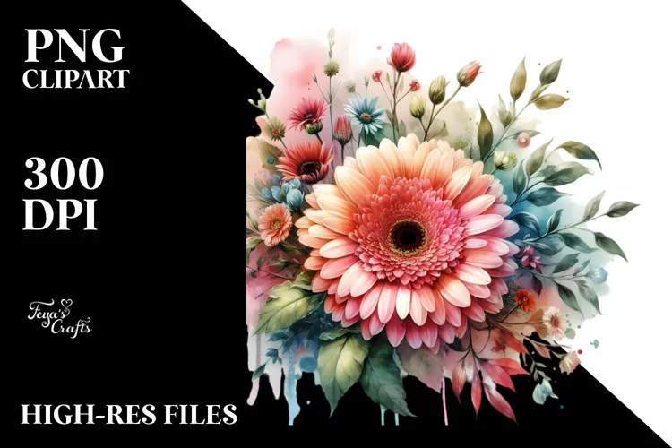 Vibrant Gerbera Watercolor