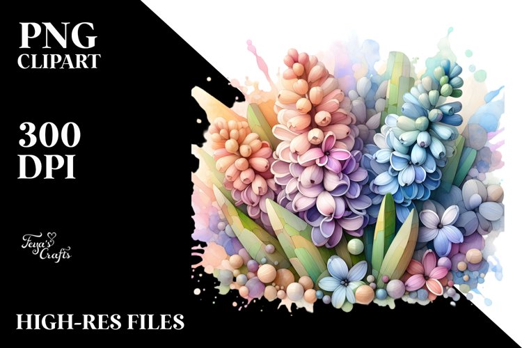 Abstract Stained Hyacinth Watercolor Splash example image 1