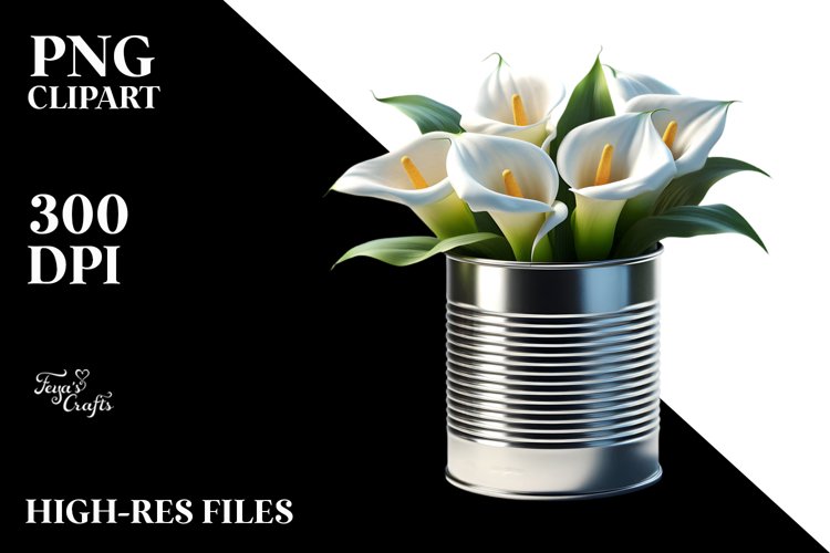 Shiny Can with Calla Lily
