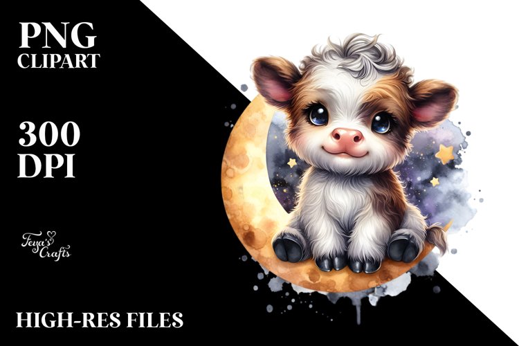 Smiling Baby Highland Cow | Moon Splash