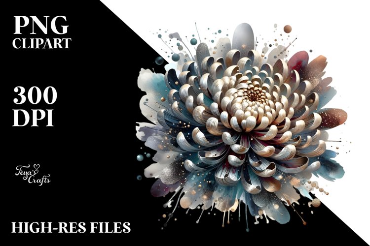 Chrysanthemum Shiny Watercolor example image 1