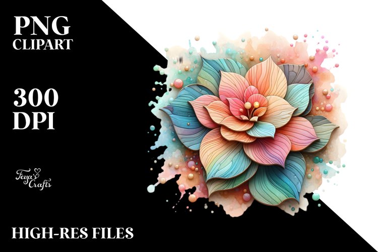 Colorful Begonia Abstract Clipart