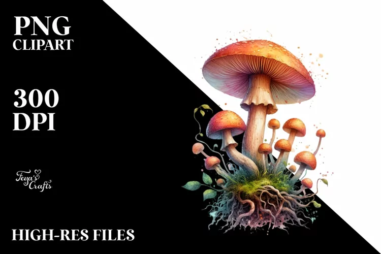 Mushroom Watercolor Splash