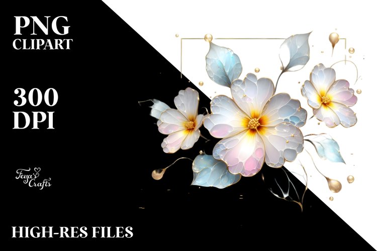 Abstract Shiny Pastel Primrose made of PNG