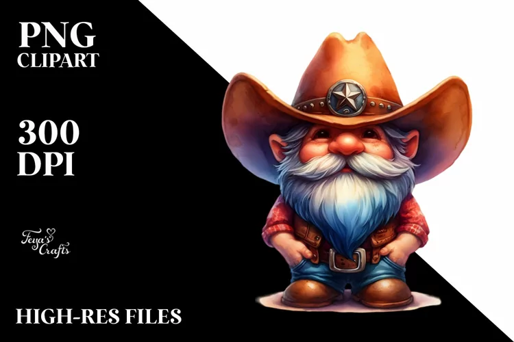 Detailed Vibrant Cowboy Gnome