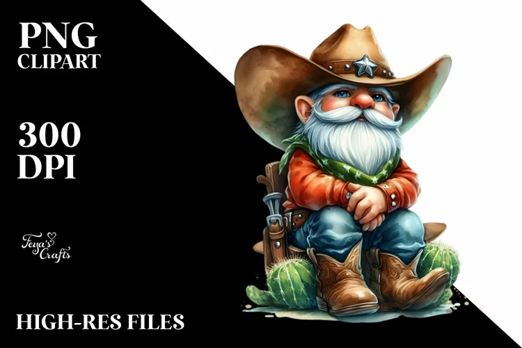 Detailed Vibrant Cowboy Gnome