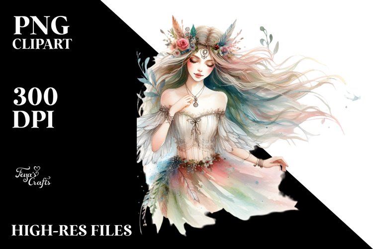 Boho Fairy Watercolor Art