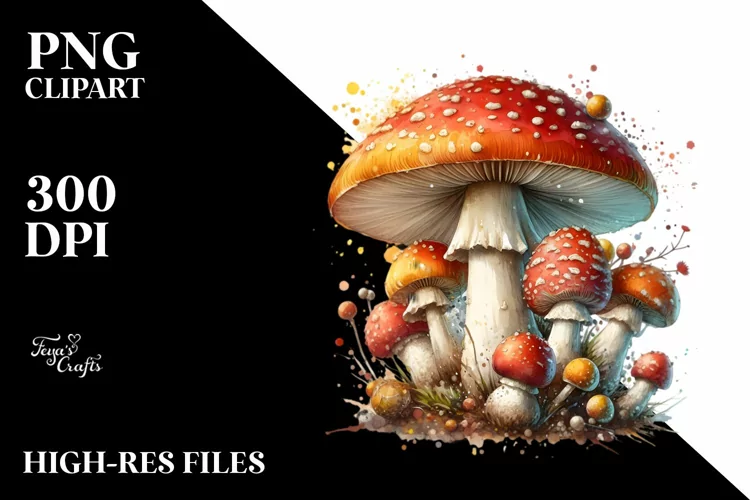 Mushroom Watercolor Splash