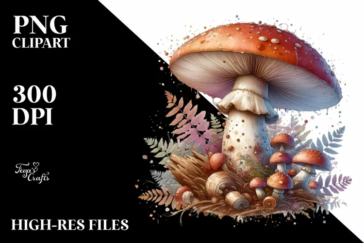Mushroom Watercolor Splash