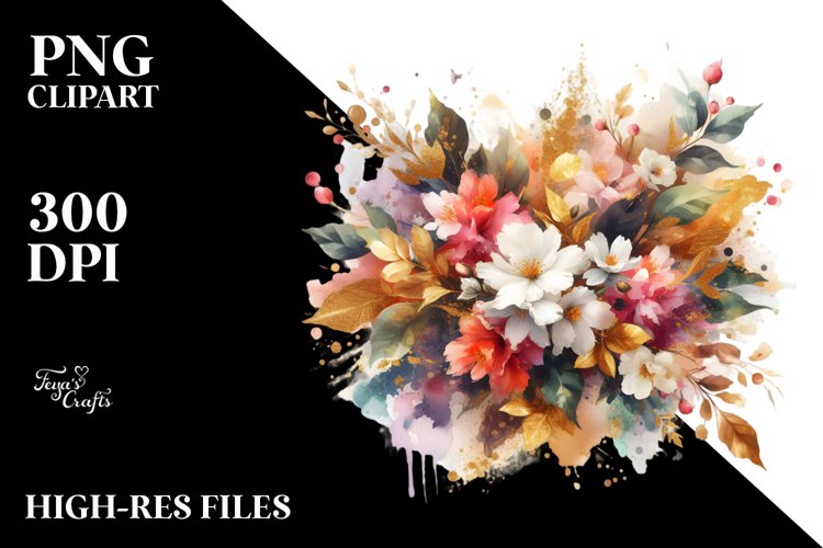 Abstract Vibrant Bouquet with Jasmine | Sublimation |