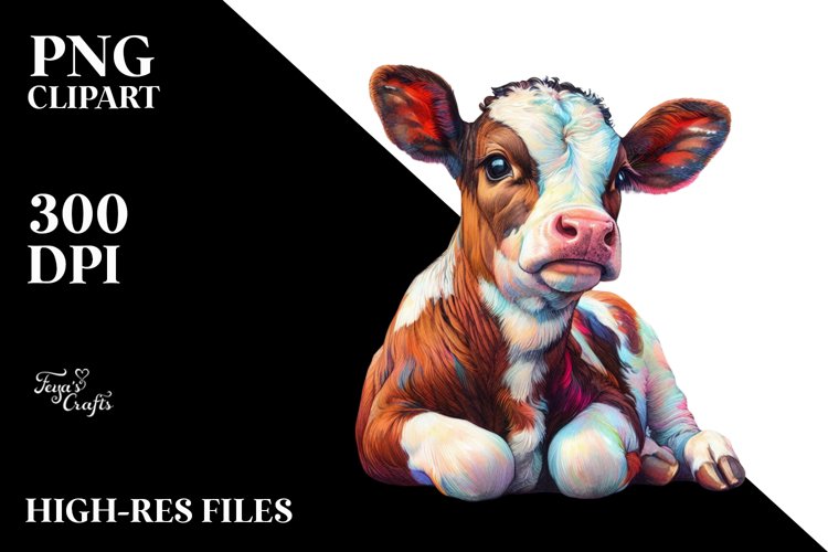 Baby Cow with Cuban Street PNG