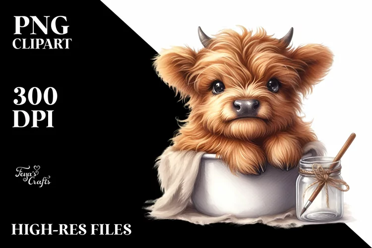Cute Baby Highland Cow Sitting Jar