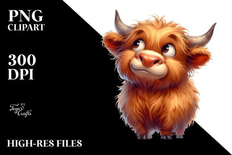 highland cow portrait, Transparent PNG