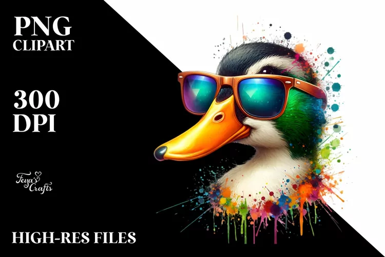Quirky Colorful Duck Sunglasses Splashes