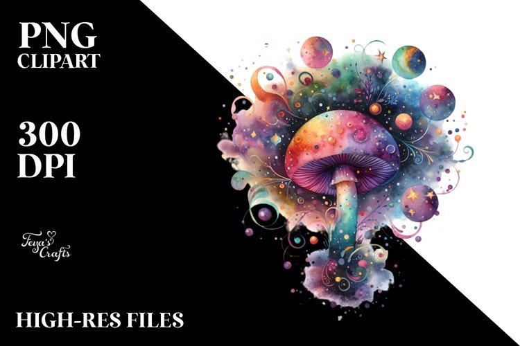 Colorful Magical Mushroom Clipart