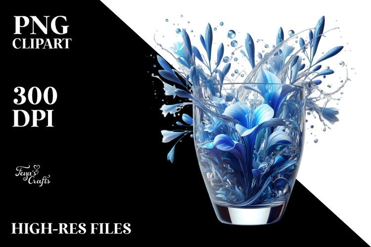 Abstract Glossy Filled with Lobelia example image 1