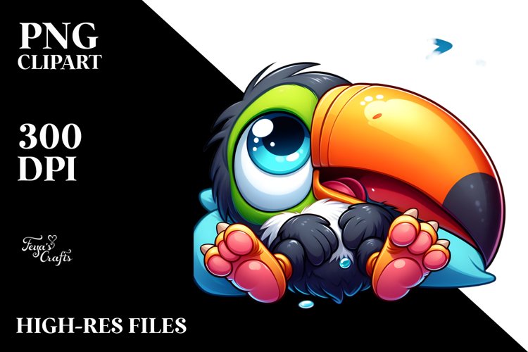 Colorful Baby Toucan Clipart example image 1