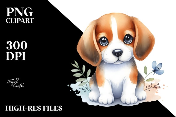 Cute Vibrant Beagle | Sublimation Clipart