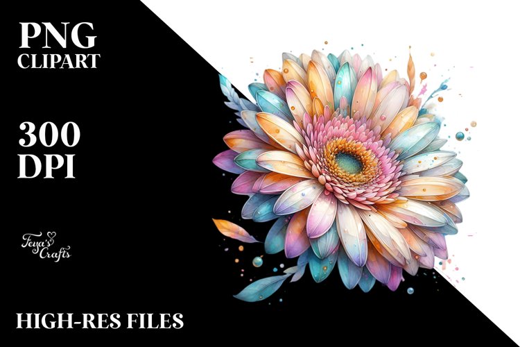 Vibrant Pastel Gerbera PNG example image 1