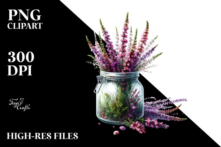 Heather Jar Watercolor Clipart
