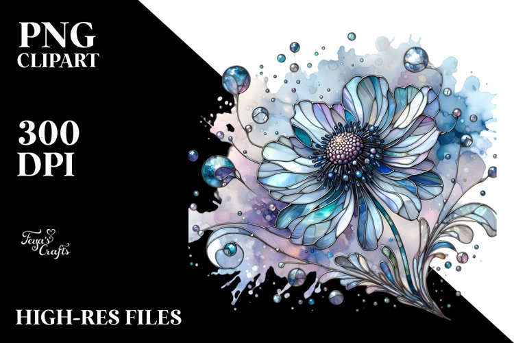 Stained Anemone | Sublimation | Clipart