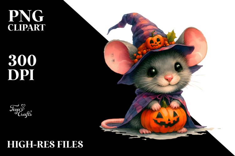 Vibrant Baby Mouse for Halloween | Sublimation Clipart