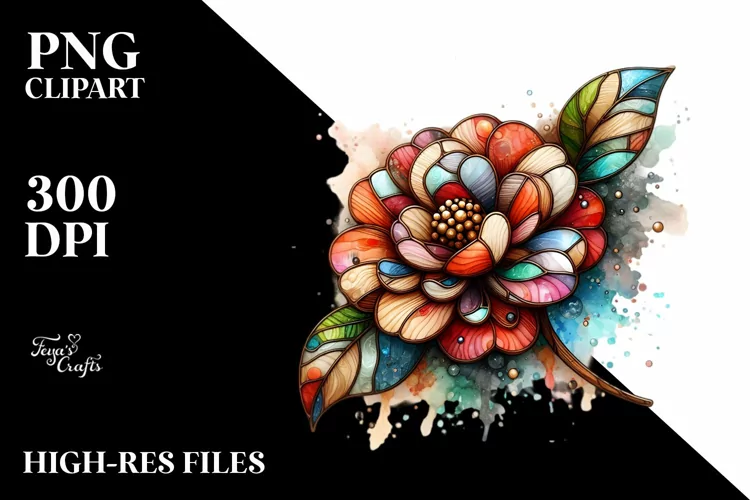 Abstract Stained Camellia