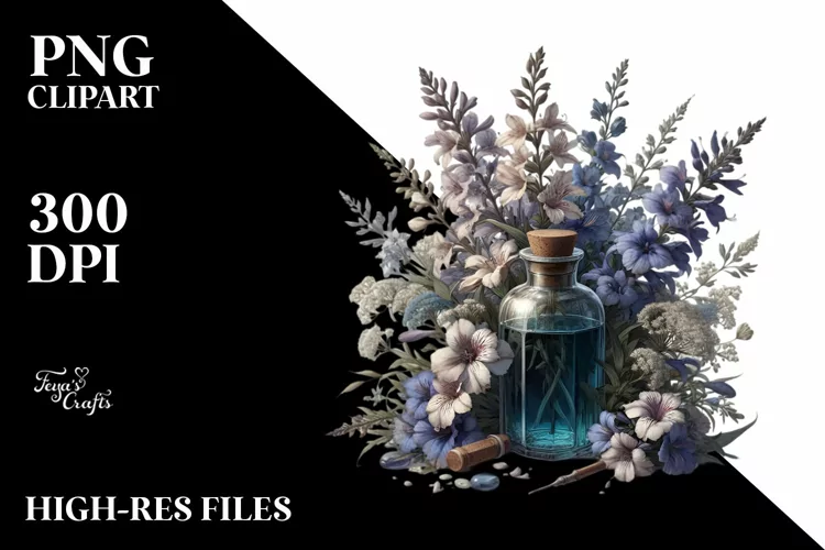 Detailed Bottle with Lobelia